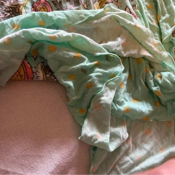 Matilda Jane Mint Green Ruffled edge floral & Paisley print wrap dress. - Picture 10 of 10